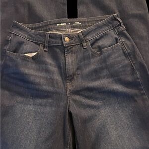 Old Navy Women's Jeans Sz 10 High Rise WOW Wide Leg Dark Blue